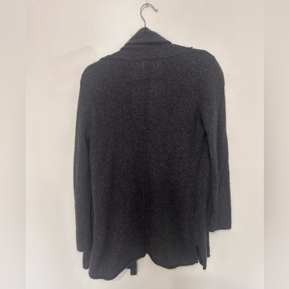 CYNTHIA ROWLEY | Charcoal Open Front 100% Cashmere Cardigan, Size Medium - Picture 2 of 5